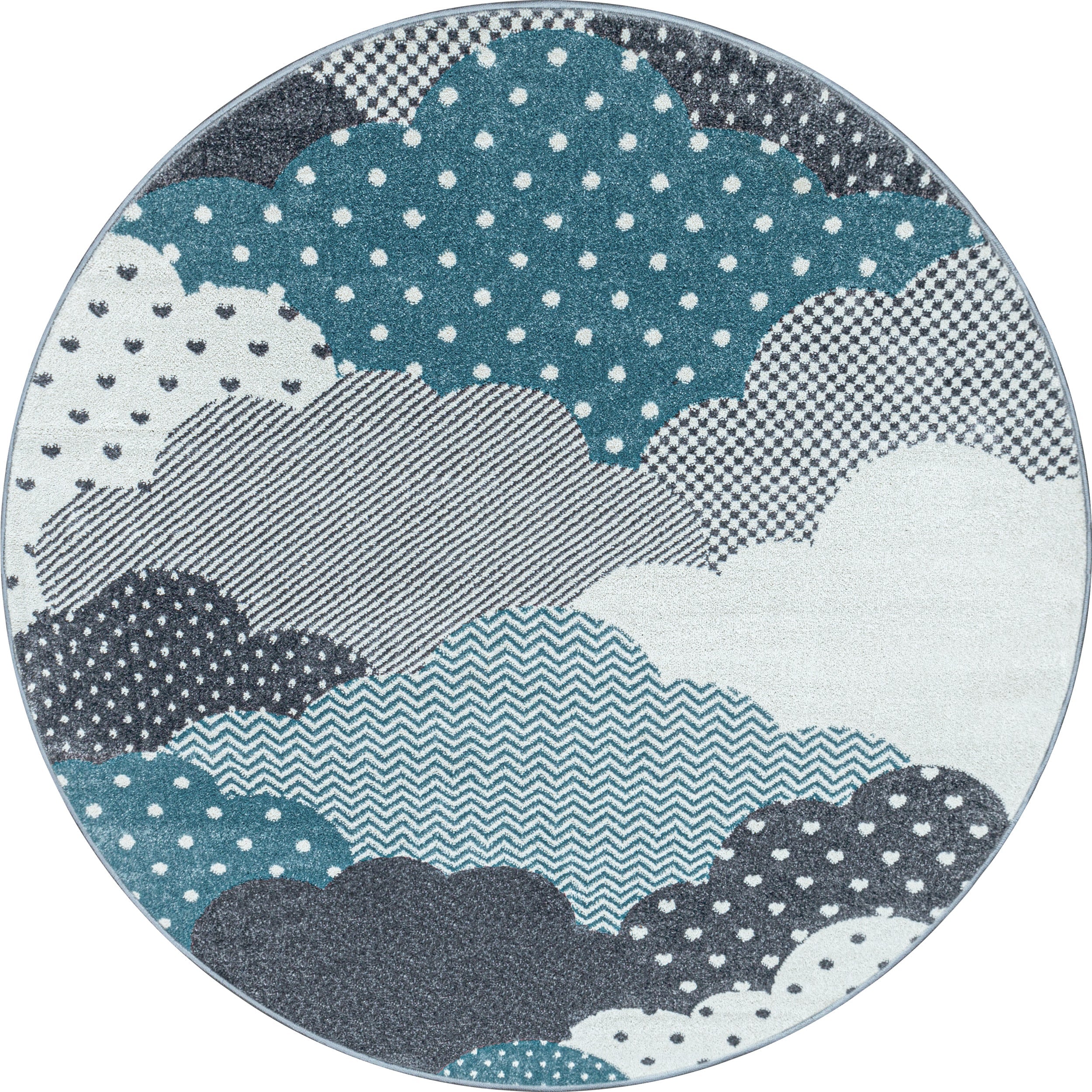 BAMBI - Tapis enfants rond à motif nuage bleu - BAM0820BLE BAMBI