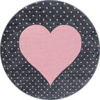 BAMBI - Tapis enfants rond à motif coeur rose - BAM0830ROS BAMBI
