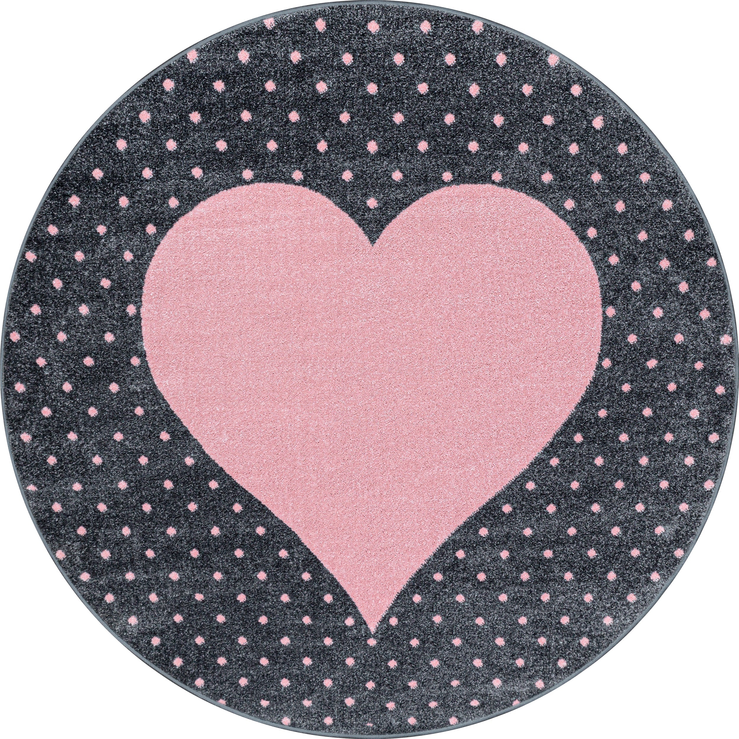 BAMBI - Tapis enfants rond à motif coeur rose - BAM0830ROS BAMBI