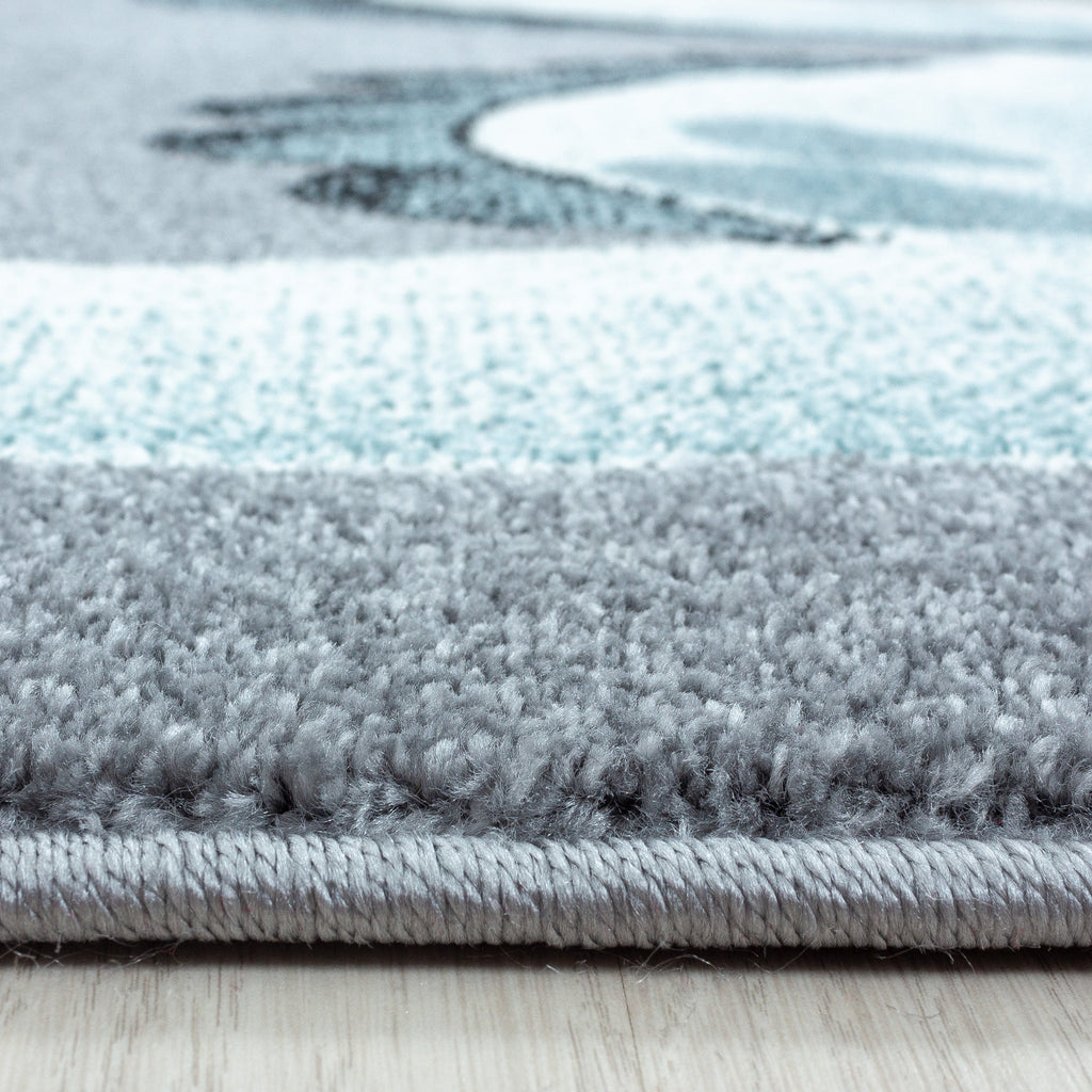 BAMBI - Tapis enfants rond à motif dinosaure bleu - BAM0840BLE BAMBI