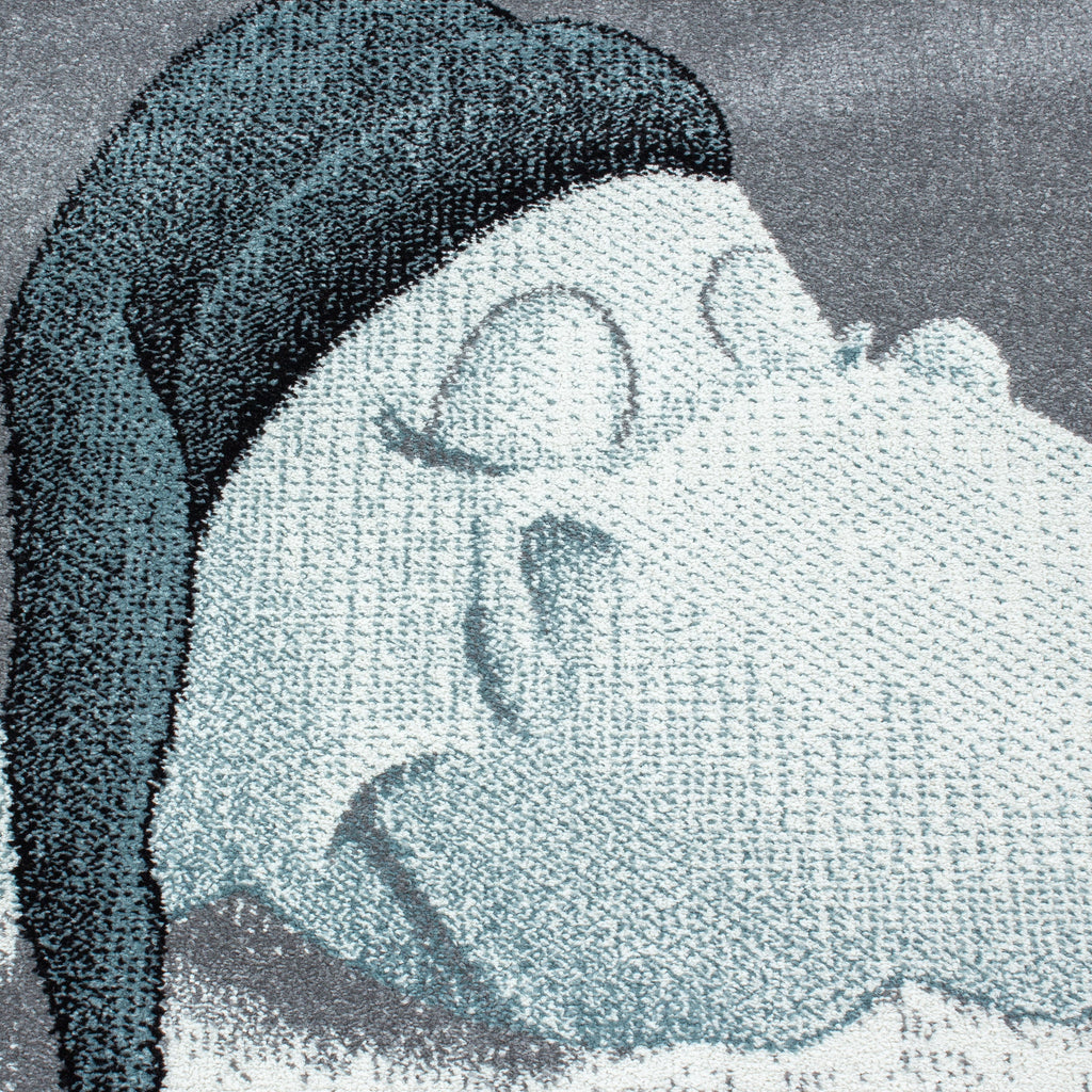 BAMBI - Tapis enfants rond à motif dinosaure bleu - BAM0840BLE BAMBI