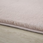 BARROW - Tapis uni rond doux à poils longs - BAR5100BEI