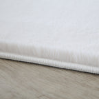 BARROW - Tapis uni rond doux à poils longs - BAR5100CRE