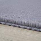 BARROW - Tapis uni rond doux à poils longs - BAR5100GRI