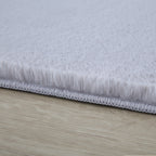BARROW - Tapis uni rond doux à poils longs - BAR5100SIL
