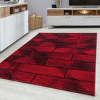 BETA - Tapis de salon à motif géométrique rouge - BET1110ROU BETA