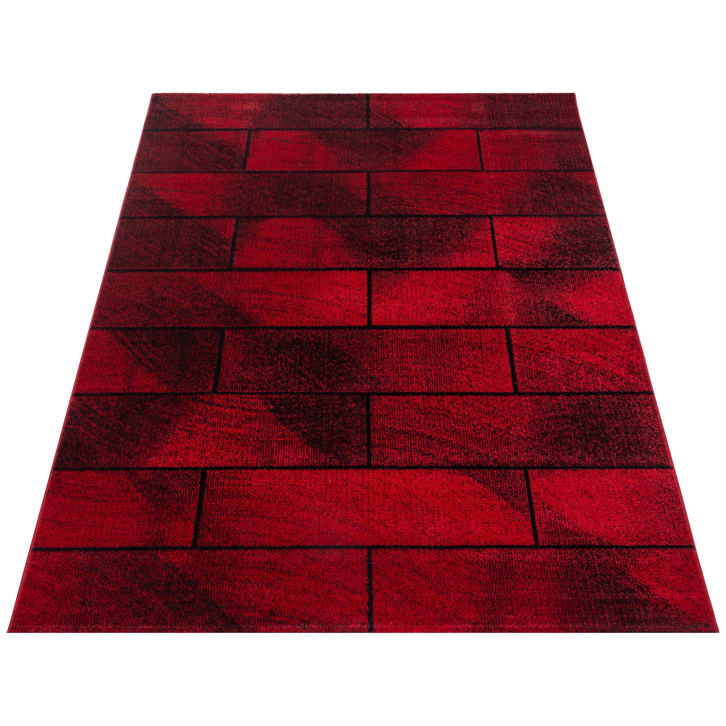 BETA - Tapis de salon à motif géométrique rouge - BET1110ROU BETA