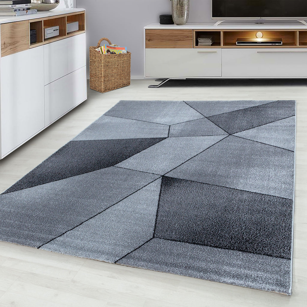 BETA - Tapis de salon à motif géométrique gris - BET1120GRI BETA