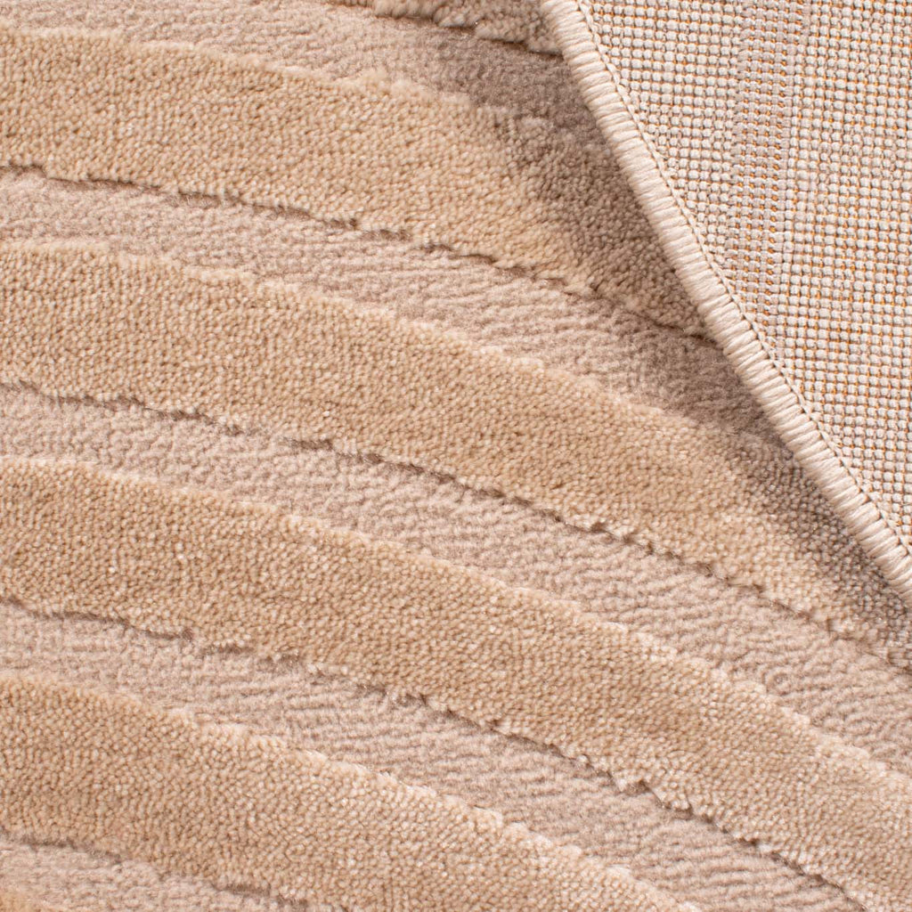BIANCA - Tapis rond moderne beige motif arc-en-ciel - BIA157BEI BIANCA