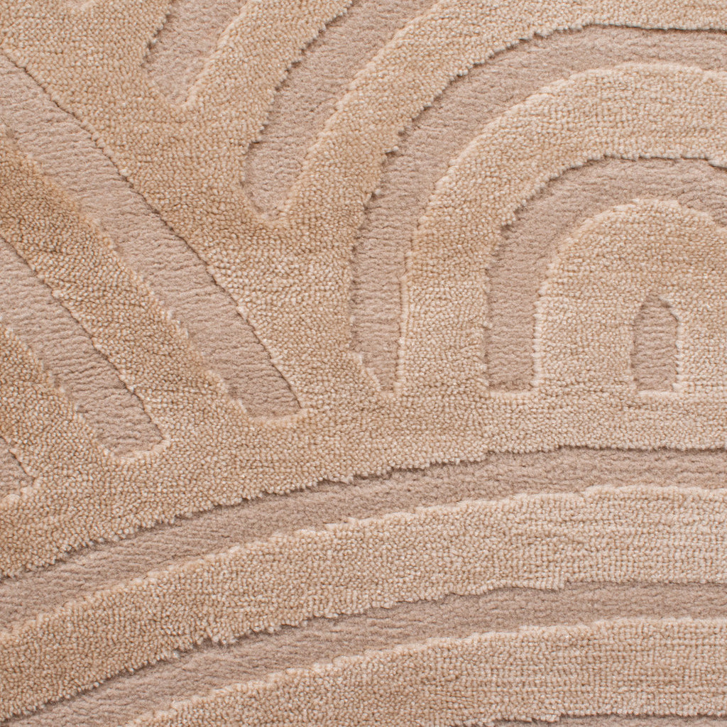BIANCA - Tapis rond moderne beige motif arc-en-ciel - BIA157BEI BIANCA