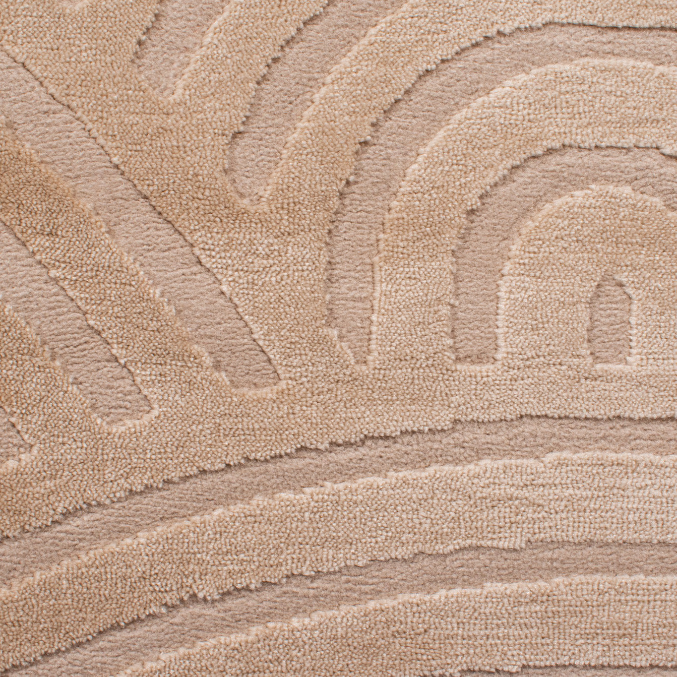 BIANCA - Tapis rond moderne beige motif arc-en-ciel - BIA157BEI BIANCA