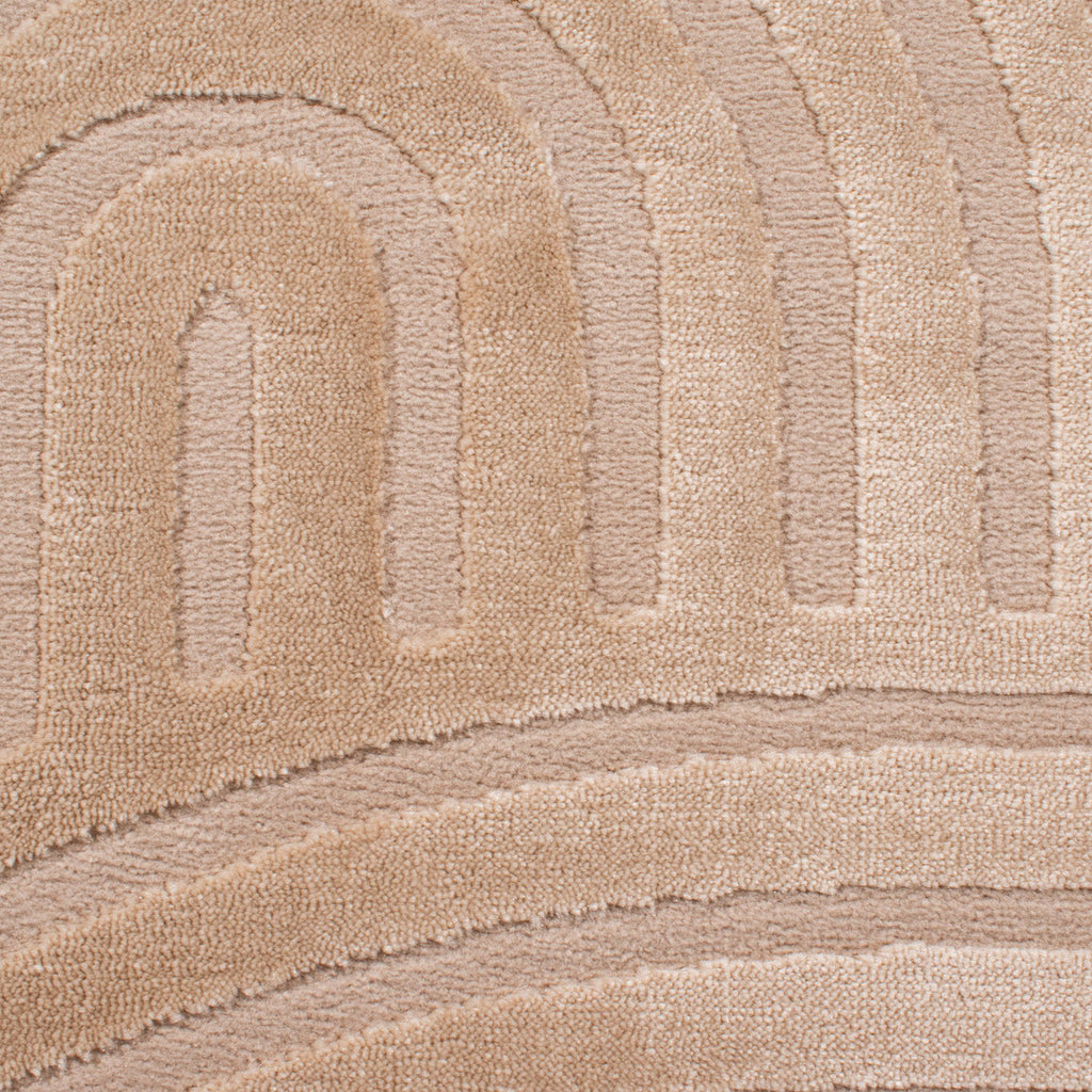 BIANCA - Tapis rond moderne beige motif arc-en-ciel - BIA157BEI BIANCA