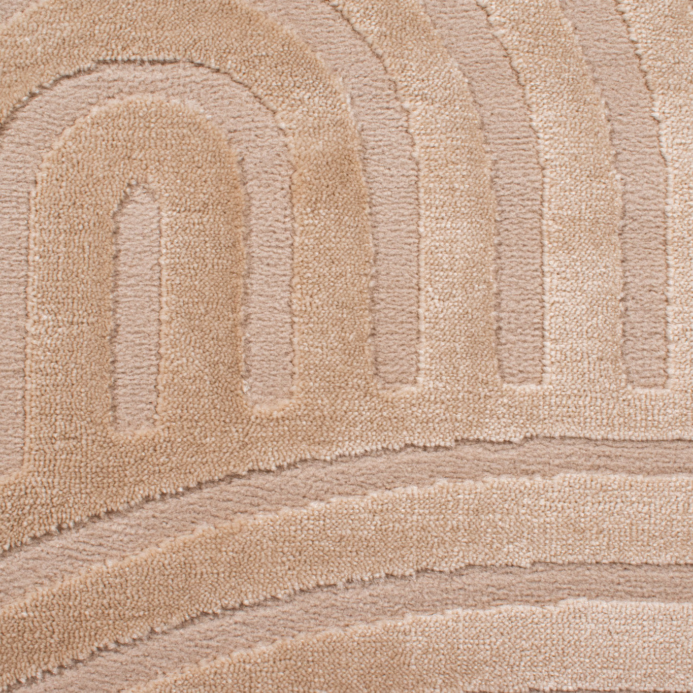 BIANCA - Tapis rond moderne beige motif arc-en-ciel - BIA157BEI BIANCA
