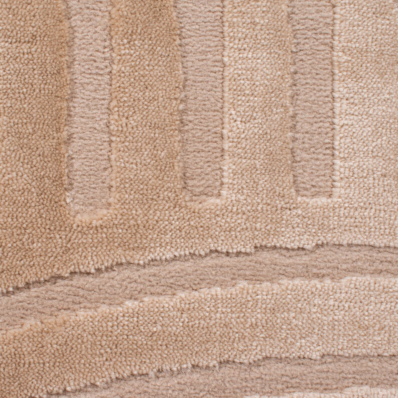 BIANCA - Tapis rond moderne beige motif arc-en-ciel - BIA157BEI BIANCA