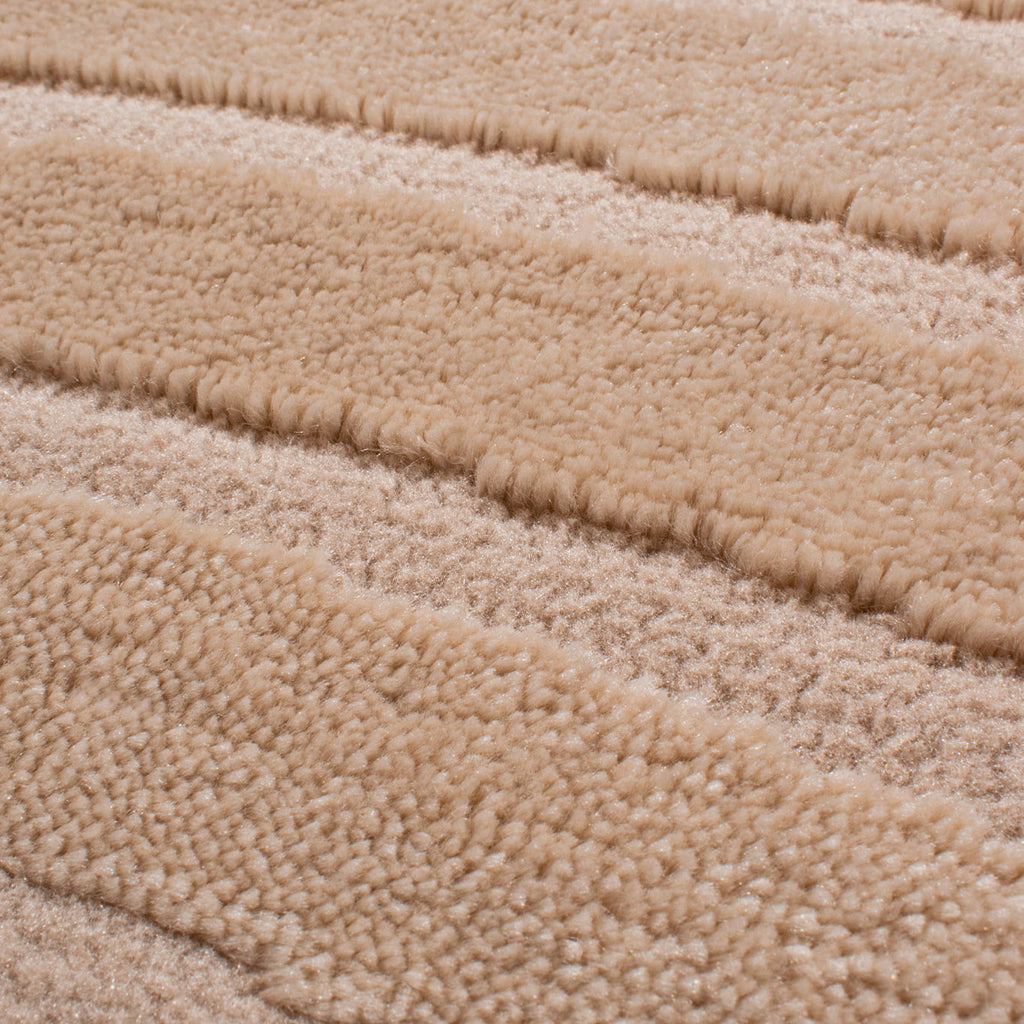 BIANCA - Tapis rond moderne beige motif arc-en-ciel - BIA157BEI BIANCA