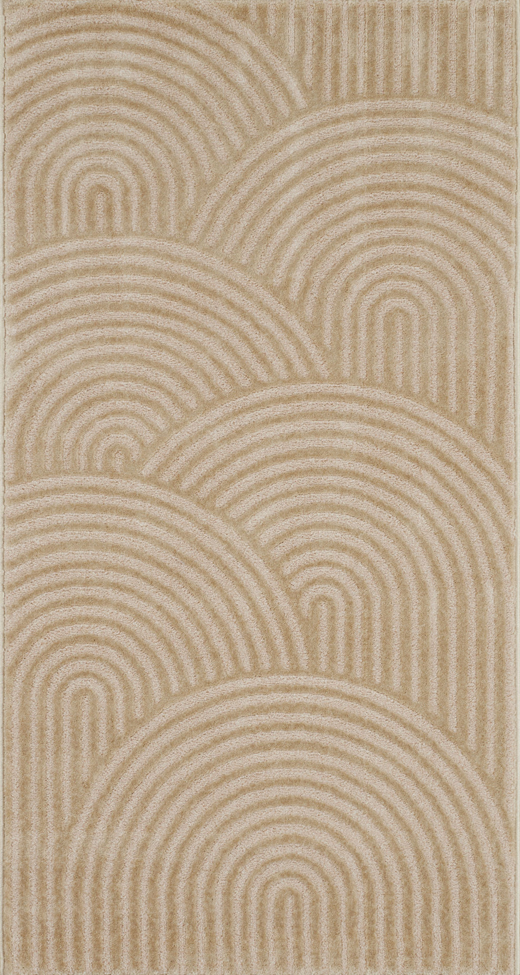 Tapis de salon moderne motifs en arcs modernes et contemporain beige : BIA157BEI BIANCA