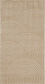 Tapis de salon moderne motifs en arcs modernes et contemporain beige : BIA157BEI BIANCA