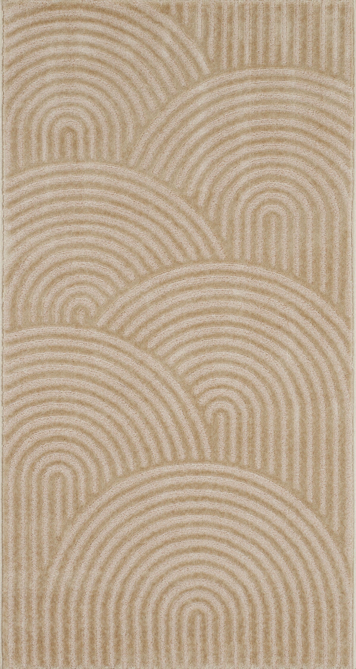 Tapis de salon moderne motifs en arcs modernes et contemporain beige : BIA157BEI BIANCA