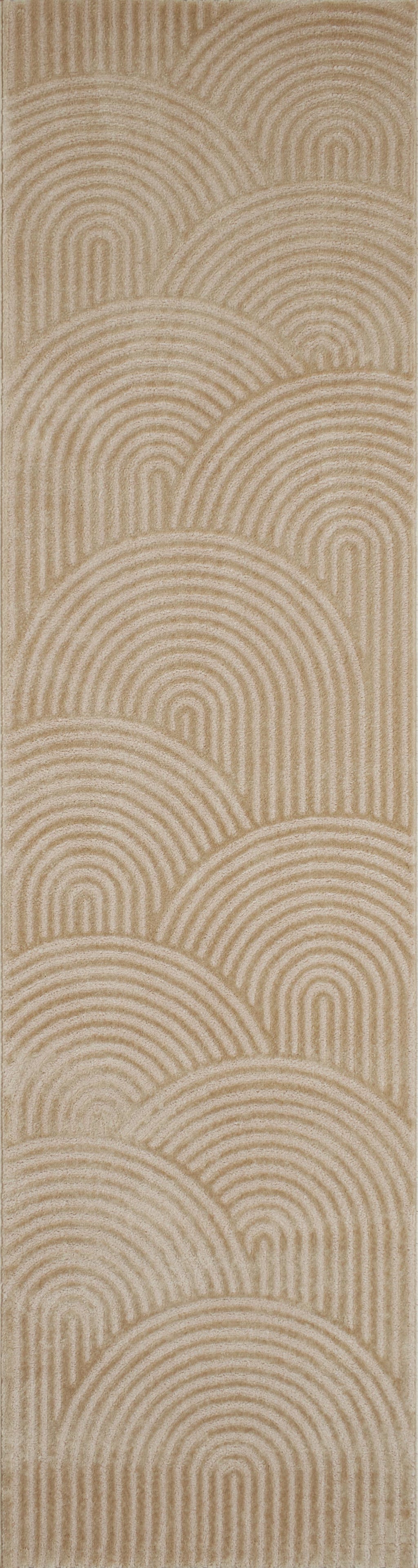 Tapis de salon moderne motifs en arcs modernes et contemporain beige : BIA157BEI BIANCA