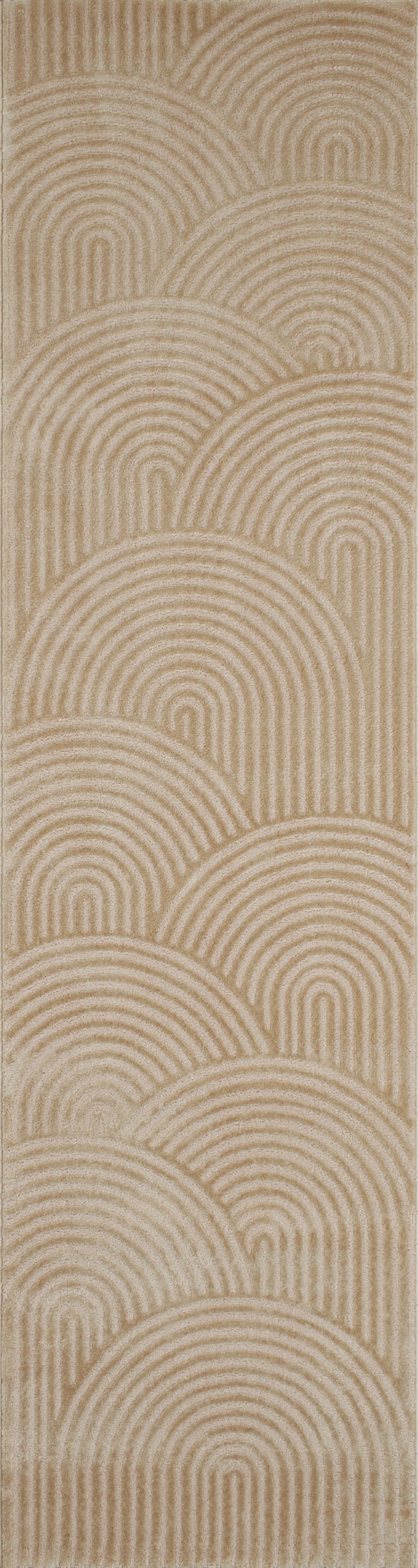 Tapis de salon moderne motifs en arcs modernes et contemporain beige : BIA157BEI BIANCA