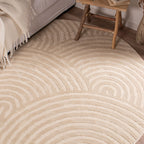 Tapis rond arc-en-ciel crème avec longs poils en relief : BIA157CRE (Copie) BIANCA