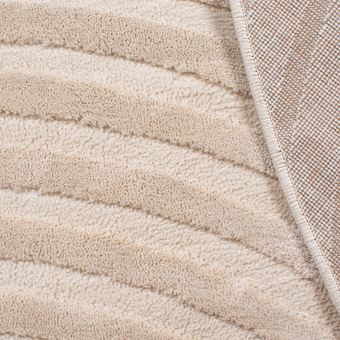 Tapis rond arc-en-ciel crème avec longs poils en relief : BIA157CRE (Copie) BIANCA