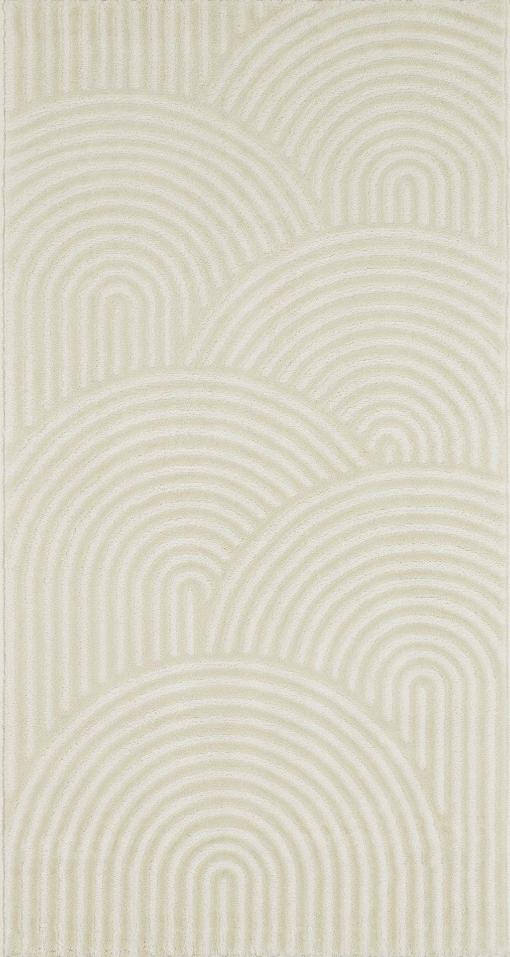 Tapis arc-en-ciel crème avec longs poils en relief : BIA157CRE BIANCA