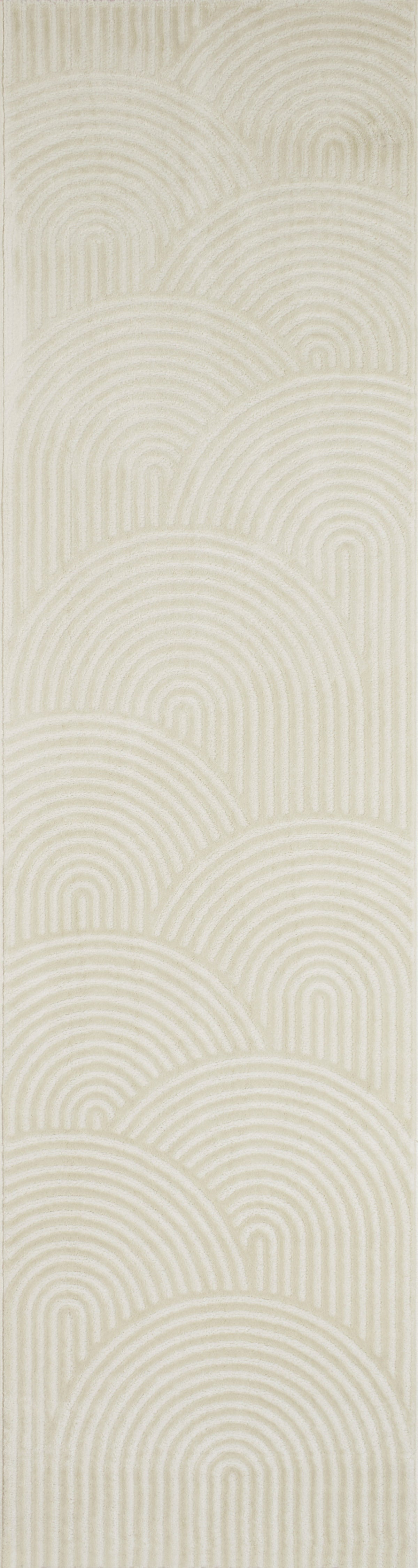 Tapis arc-en-ciel crème avec longs poils en relief : BIA157CRE BIANCA