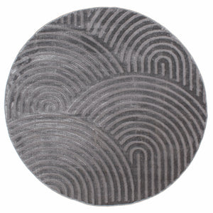 Tapis rond arc-en-ciel gris avec longs poils en relief : BIA157GRI BIANCA