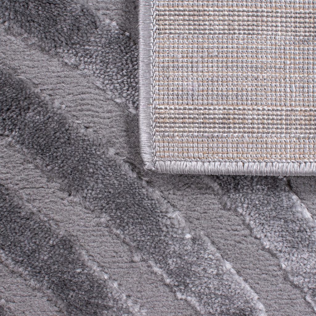 Tapis arc-en-ciel gris avec longs poils en relief : BIA157GRI BIANCA