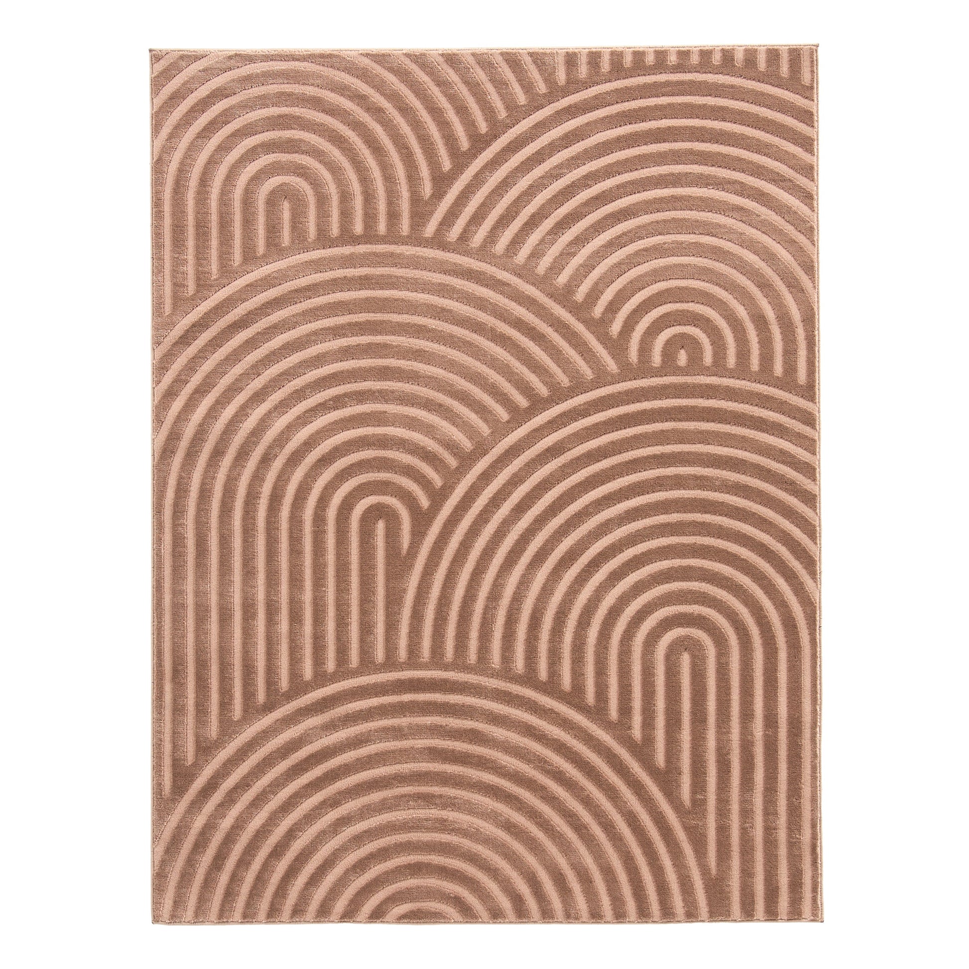 Tapis arc-en-ciel mocca avec longs poils en relief : BIA157MOC BIANCA