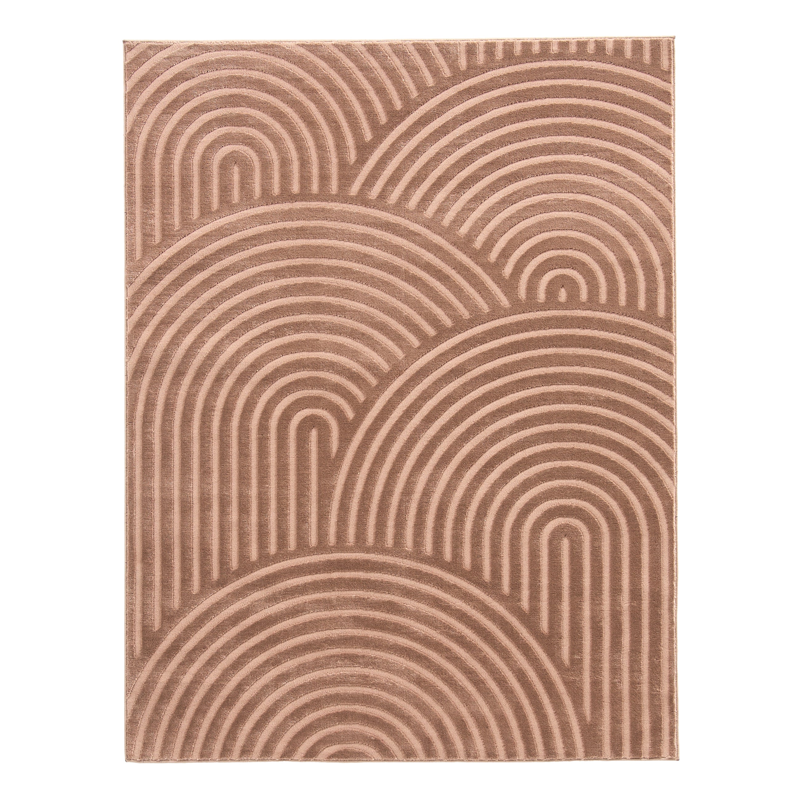 Tapis arc-en-ciel mocca avec longs poils en relief : BIA157MOC BIANCA