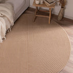 BIANCA - Tapis rond moderne beige à relief - BIA159BEI BIANCA