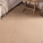 BIANCA - Tapis rond moderne beige à relief - BIA159BEI BIANCA