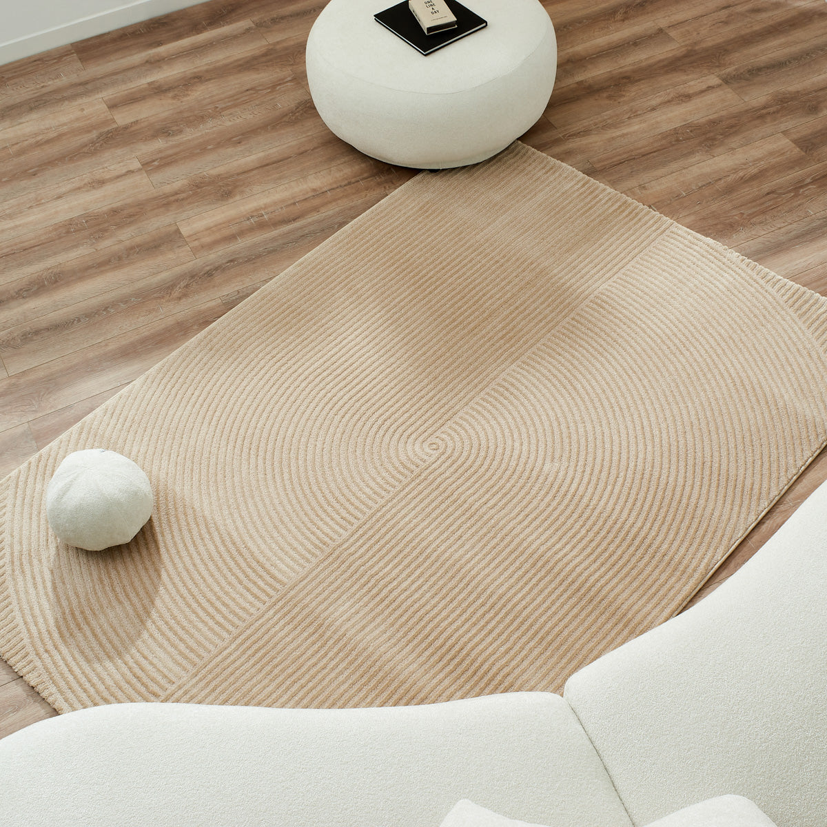 BIANCA - Tapis moderne beige à relief - BIA159BEI BIANCA