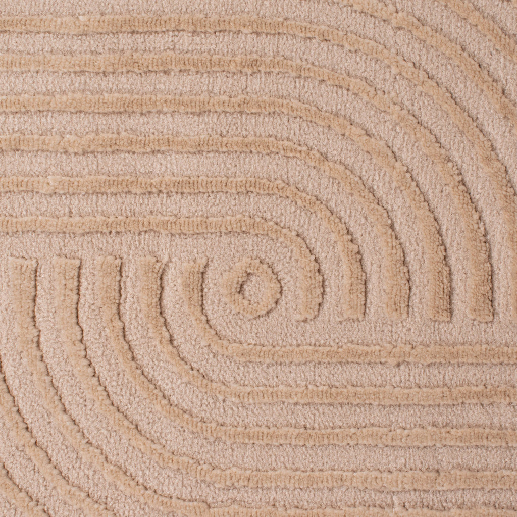 BIANCA - Tapis rond moderne beige à relief - BIA159BEI BIANCA