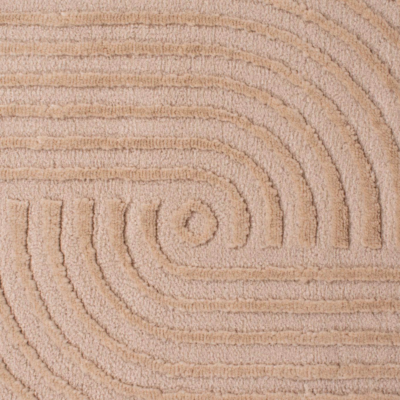 BIANCA - Tapis rond moderne beige à relief - BIA159BEI BIANCA