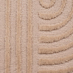 BIANCA - Tapis rond moderne beige à relief - BIA159BEI BIANCA