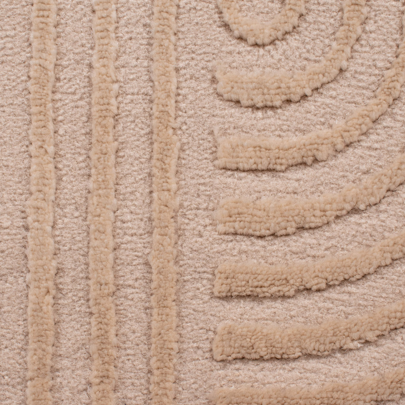 BIANCA - Tapis rond moderne beige à relief - BIA159BEI BIANCA