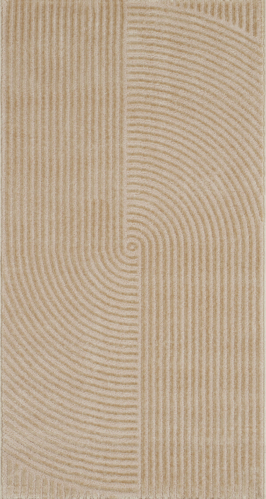 Tapis motif géométrique poils en relief beige : BIA159BEI BIANCA