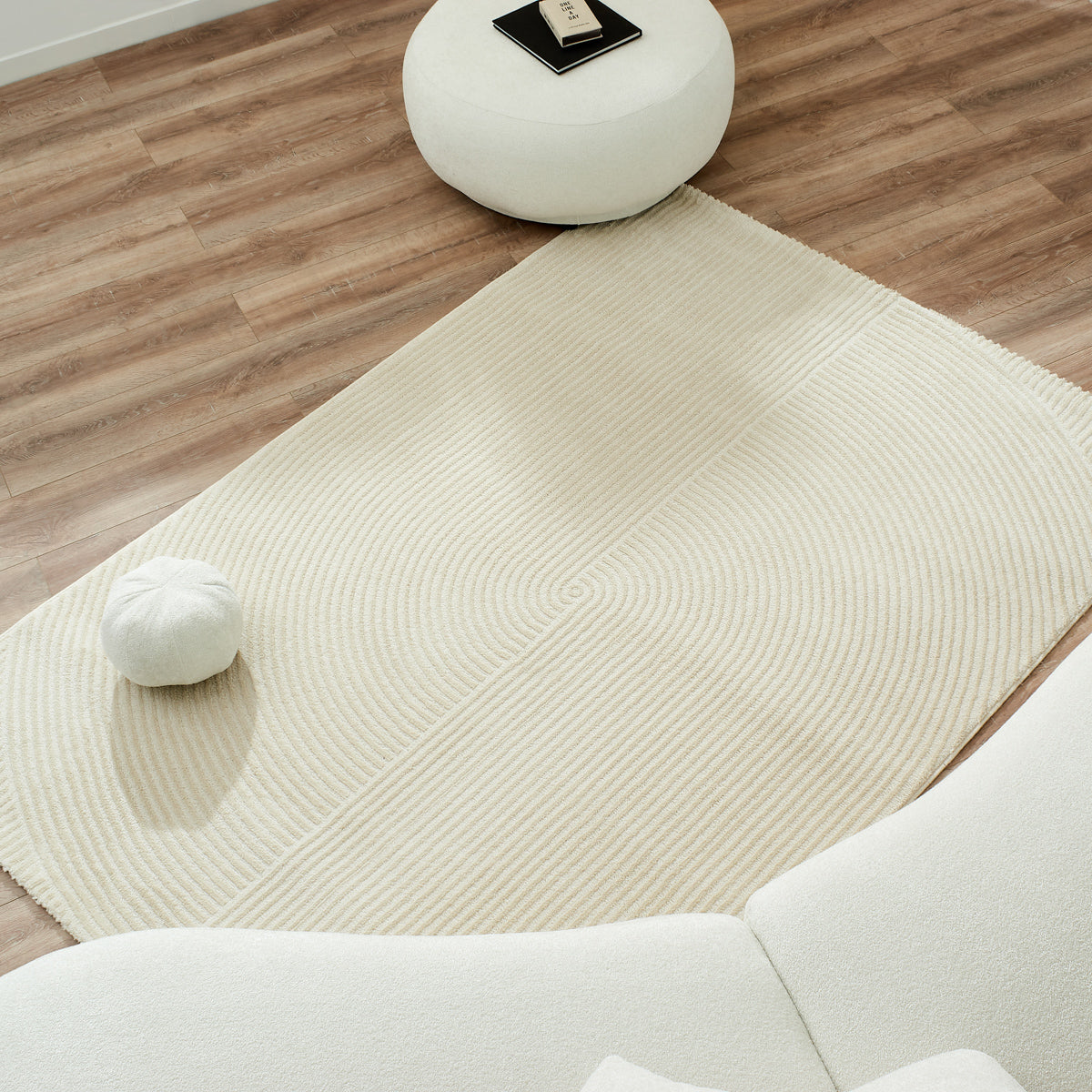 BIANCA - Tapis moderne crème à relief - BIA159CRE BIANCA