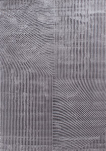 Tapis motif géométrique poils en relief gris : BIA159GRI BIANCA