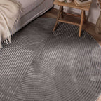 BIANCA - Tapis rond moderne gris à relief - BIA159GRI BIANCA