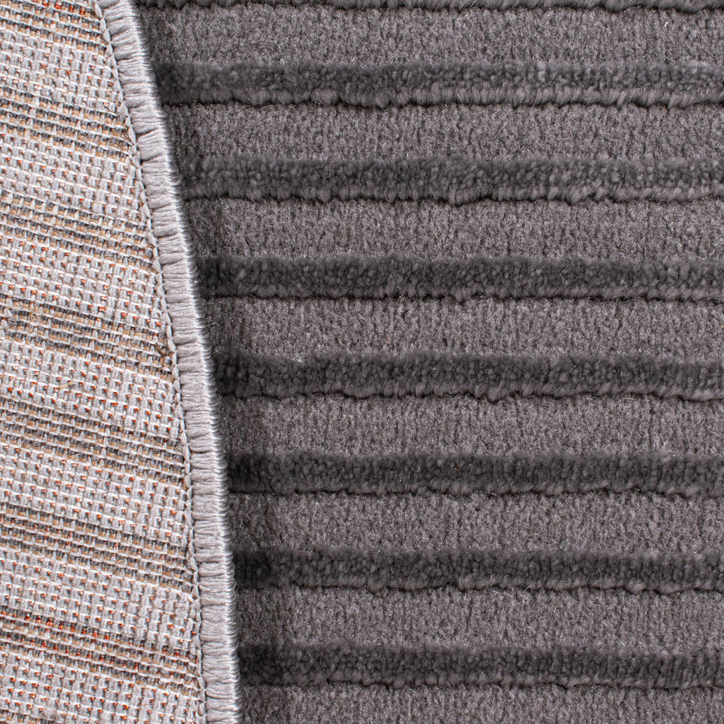 BIANCA - Tapis rond moderne gris à relief - BIA159GRI BIANCA