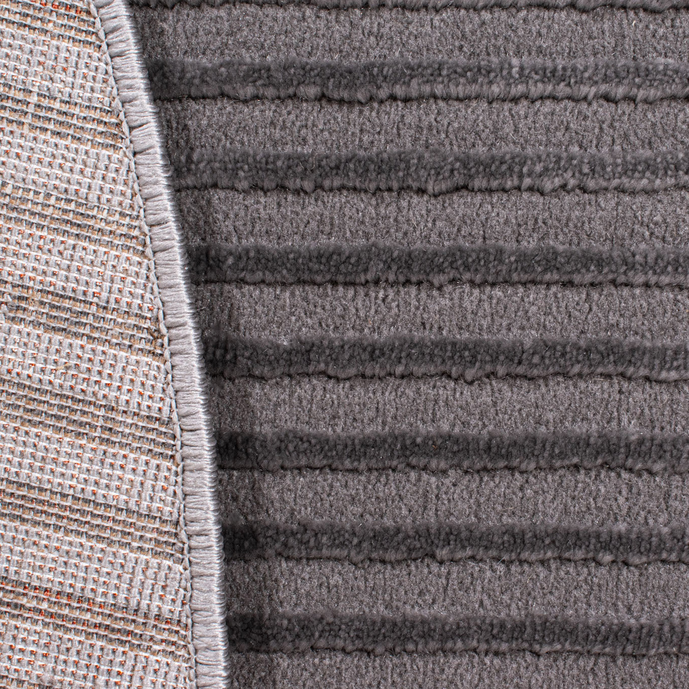 BIANCA - Tapis rond moderne gris à relief - BIA159GRI BIANCA