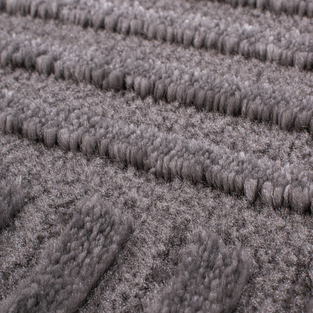 BIANCA - Tapis rond moderne gris à relief - BIA159GRI BIANCA