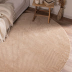 BIANCA - Tapis rond salon moderne crème - BIA160CRE BIANCA