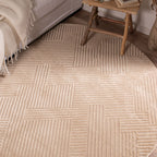 BIANCA - Tapis rond salon moderne crème - BIA160CRE BIANCA