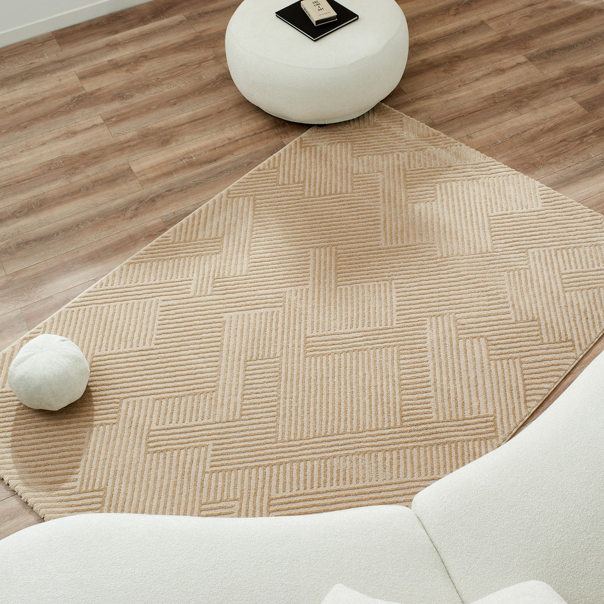 BIANCA - Tapis salon moderne beige - BIA160BEI BIANCA