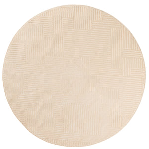 Tapis rond graphique crème avec longs poils en relief : BIA160CRE BIANCA
